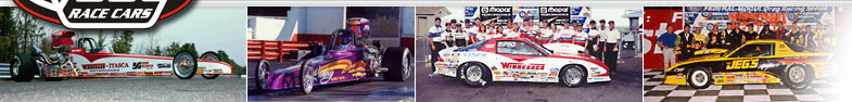 A photo strip of ed Quay race cars